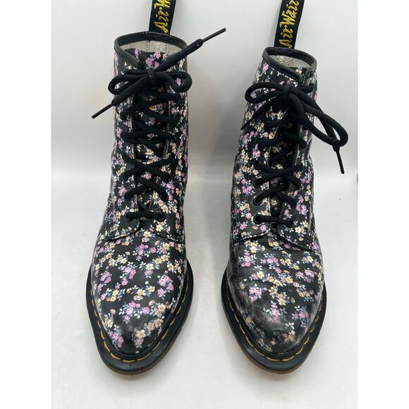 RARE Vintage DrMartens 1460 pascal floral Lottie purple pointed toe boots US 9 - Picture 7 of 10